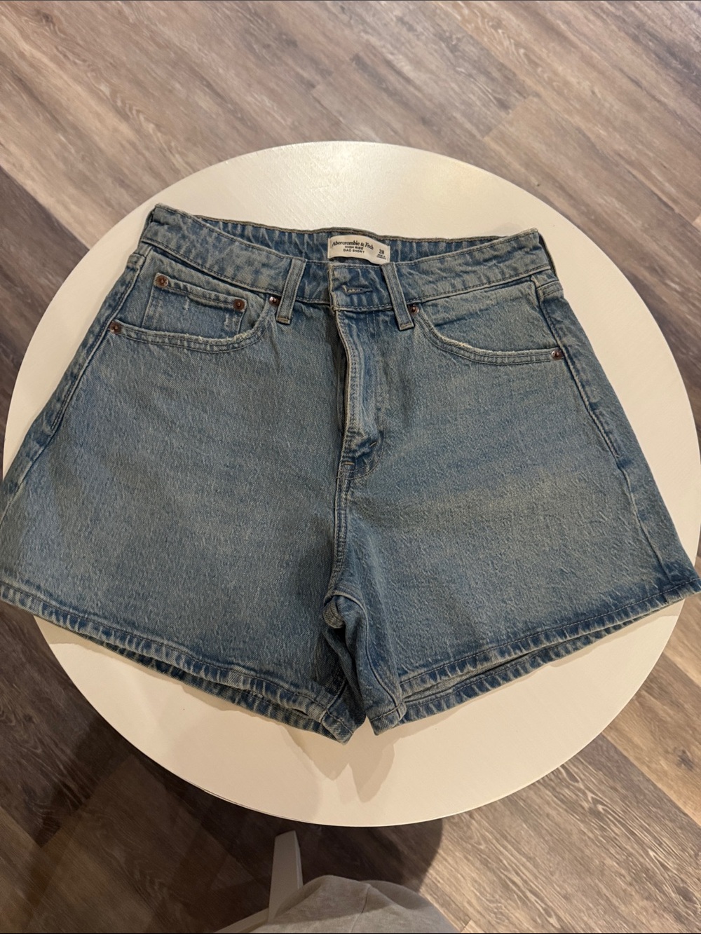 Abercrombie & Fitch High Waste Dad Short - Denim Jean Shorts